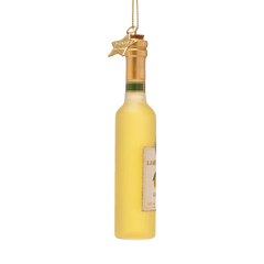 Ornament glass limoncello bottle white H13cm