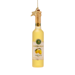 Ornament glass limoncello bottle white H13cm