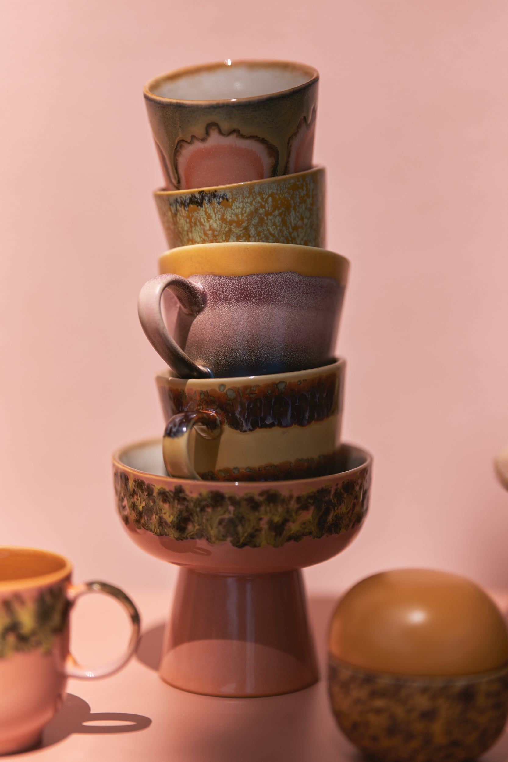 70s ceramics: cappuccino mug sunset