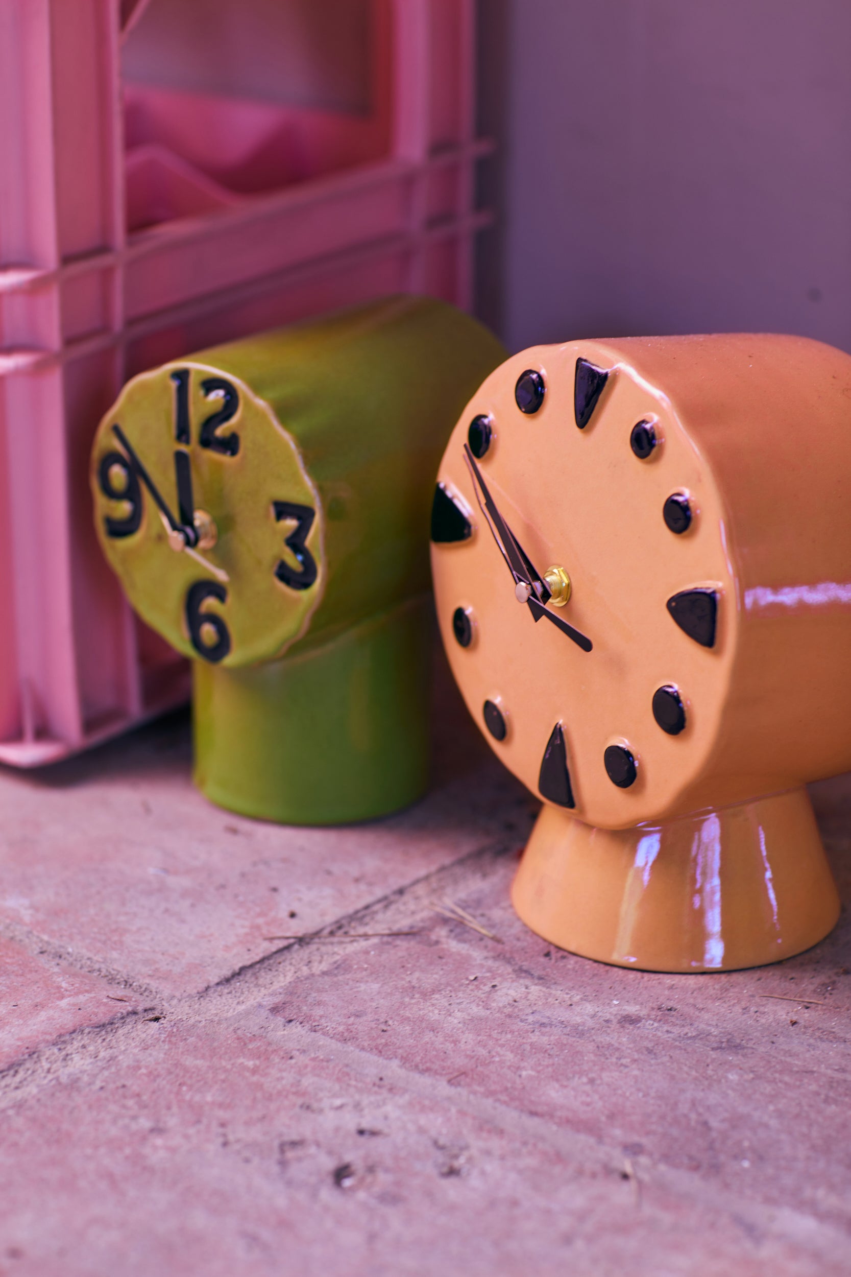 HKliving Retro ceramic clock pink