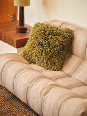 HKliving Fluffy cushion olive