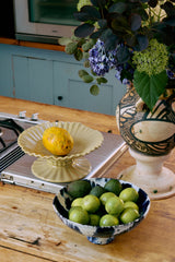 PRE-ORDER Ceramic bowl on base indigo