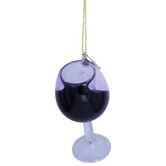 Ornament rode wijn glas H7cm