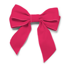 Fluwelen strik met clip pink 20cm