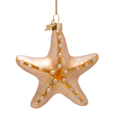 Ornament glass starfish H8.5cm