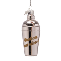 Ornament glass cocktail shaker shaken not stirred H9.5cm