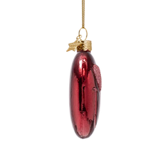 Ornament glass smiley heart eyes burgundy H7.5cm