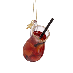 Ornament glass red wine sangria can H9cm