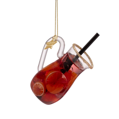 Ornament glass red wine sangria can H9cm