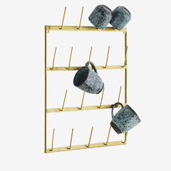 HANGING IRON MUG HOLDER, GOLD