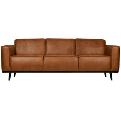 STATEMENT 3-ZITS BANK 230 CM LEDERLOOK COGNAC