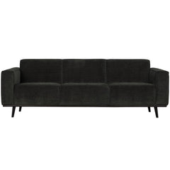 STATEMENT 3-ZITS BANK 230 CM BREDE PLATTE RIB GRAPHITE