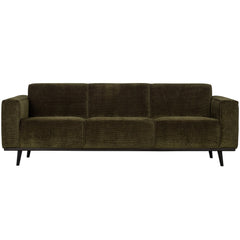 STATEMENT 3-ZITS BANK 230 CM BREDE PLATTE RIB WARM GROEN