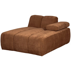 MOJO CHAISE LONGUE ELEMENT RECHTS RIBSTOF ROESTBRUIN