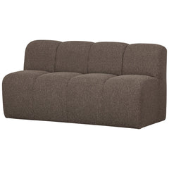 MOJO EETBANKJE 164 CM MET RUGLEUNING BOUCLÉ BRUIN MELANGE