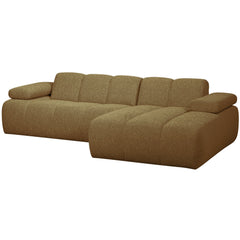MOJO CHAISE LONGUE BANK RECHTS BOUCLÉ GEEL BRUIN MELANGE