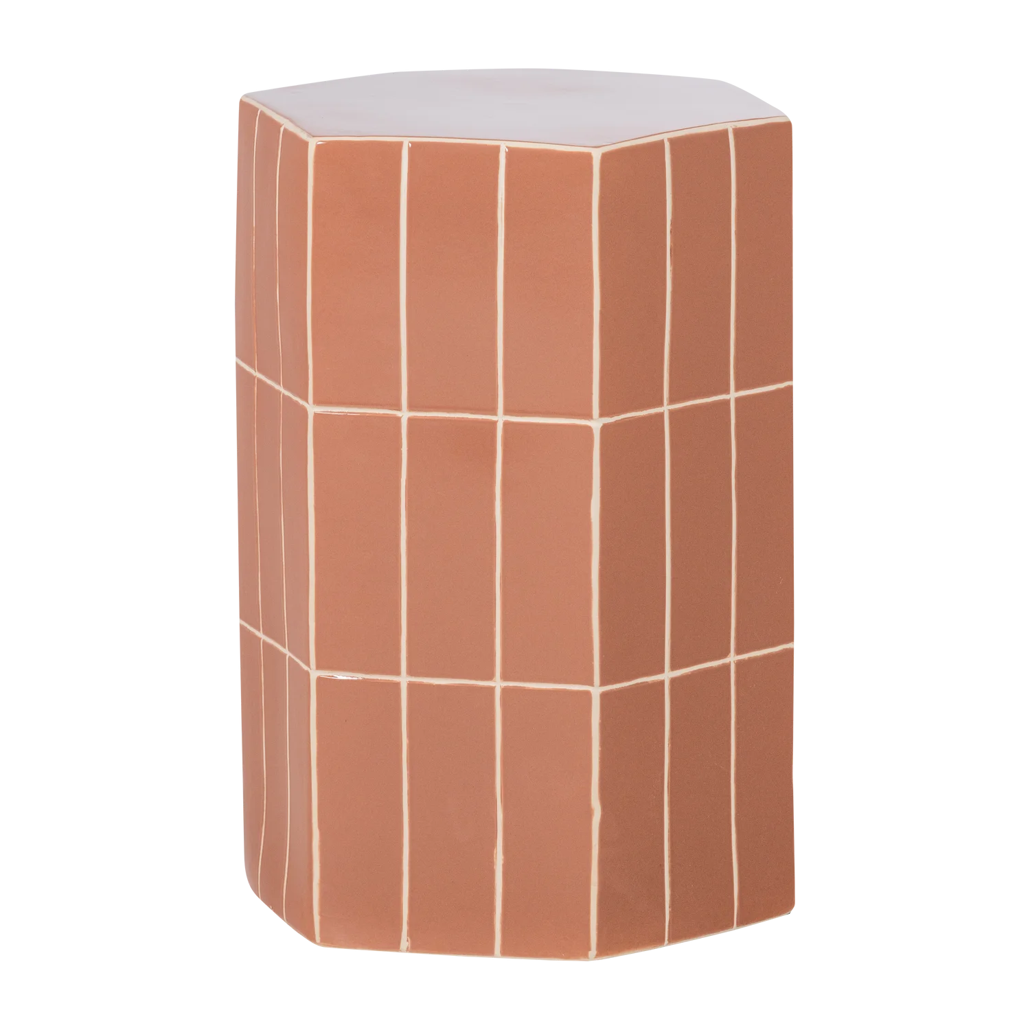 PLU DECORATIEVE BIJZETTAFEL 54X38X32 CM KERAMIEK OUDROZE