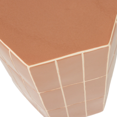 PLU DECORATIEVE BIJZETTAFEL 54X38X32 CM KERAMIEK OUDROZE