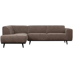 STATEMENT HOEKBANK LINKS PLATTE BREDE RIB TAUPE