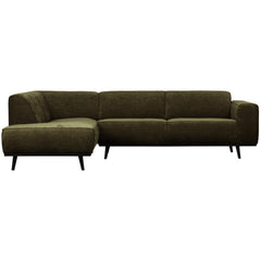 STATEMENT HOEKBANK LINKS PLATTE BREDE RIB WARM GROEN