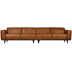 STATEMENT XL 4-ZITS BANK 372 CM LEDERLOOK COGNAC