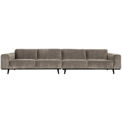 STATEMENT XL 4-ZITS BANK 372 CM PLATTE BREDE RIB CLAY