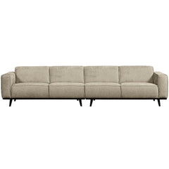STATEMENT XL 4-ZITS BANK 372 CM STRUCTURE VELVET WHEATFIELD