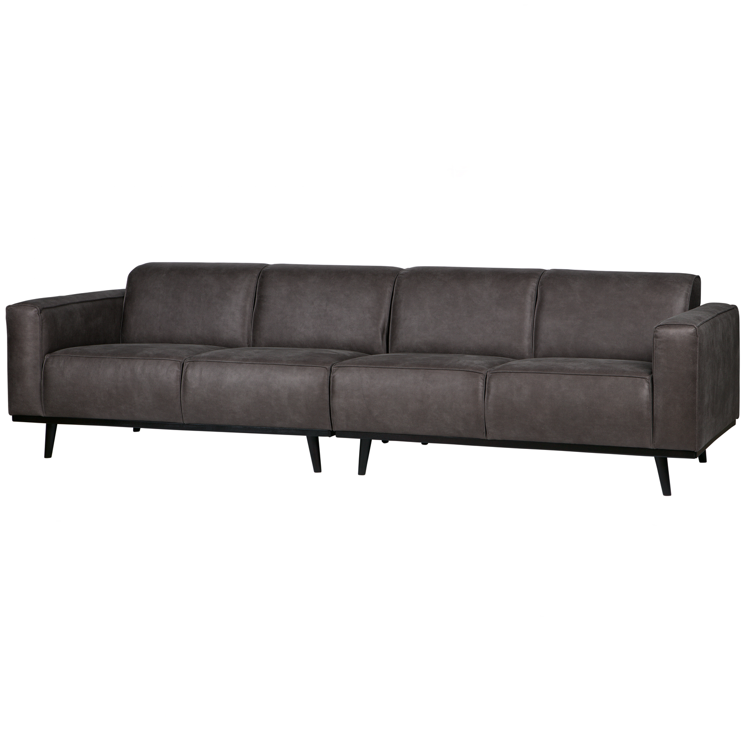 STATEMENT 4-ZITS BANK 280 CM LEDERLOOK DONKERGRIJS