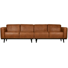STATEMENT 4-ZITS BANK 280 CM LEDERLOOK COGNAC