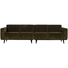 STATEMENT 4-ZITS BANK 280 CM PLATTE BREDE RIB WARM GROEN