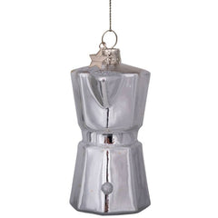 Ornament glass silver opal old coffee maker H9cm
