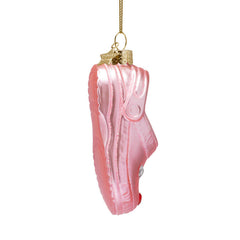 Ornament glass matt pink clog w/details H12cm