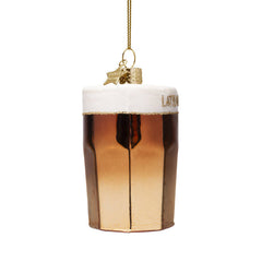 Ornament glass latte macchiato H11cm