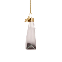 Ornament glass tea bag H7.5cm