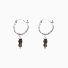 Dotted hoops gemstone zilver