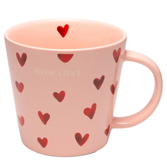 XL cup ceramic hearts with love pink 500ml