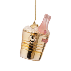 Ornament glass rose wine bottles in cooler H9cm