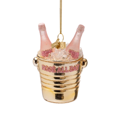 Ornament glass rose wine bottles in cooler H9cm