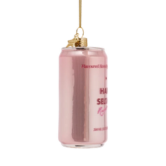 Ornament glass hard seltzer raspberry H9cm
