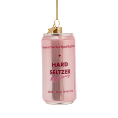 Ornament glass hard seltzer raspberry H9cm
