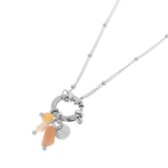 label kiki Gemstone long necklace silver