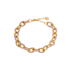 Label Kiki - Purple chain bracelet gold