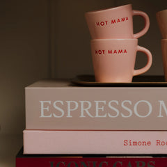 Ceramic Espresso Cup HOT MAMA soft pink 80ml