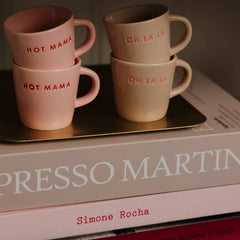 Ceramic Espresso Cup HOT MAMA soft pink 80ml