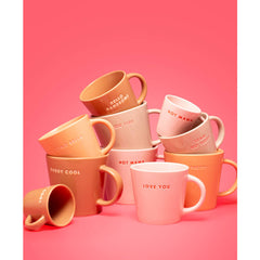 Ceramic cappuccino cup HELLO HANDSOME terracotta 250ml