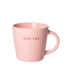 Ceramic cappuccino cup LOVE YOU pink 250ml