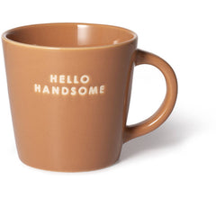 Ceramic cappuccino cup HELLO HANDSOME terracotta 250ml