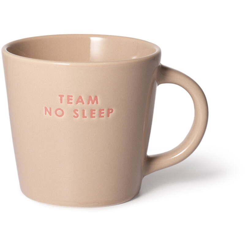 Ceramic cappuccino cup TEAM NO SLEEP beige 250ml