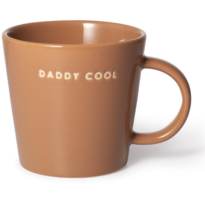 Ceramic tea cup DADDY COOL terracotta 350 ml