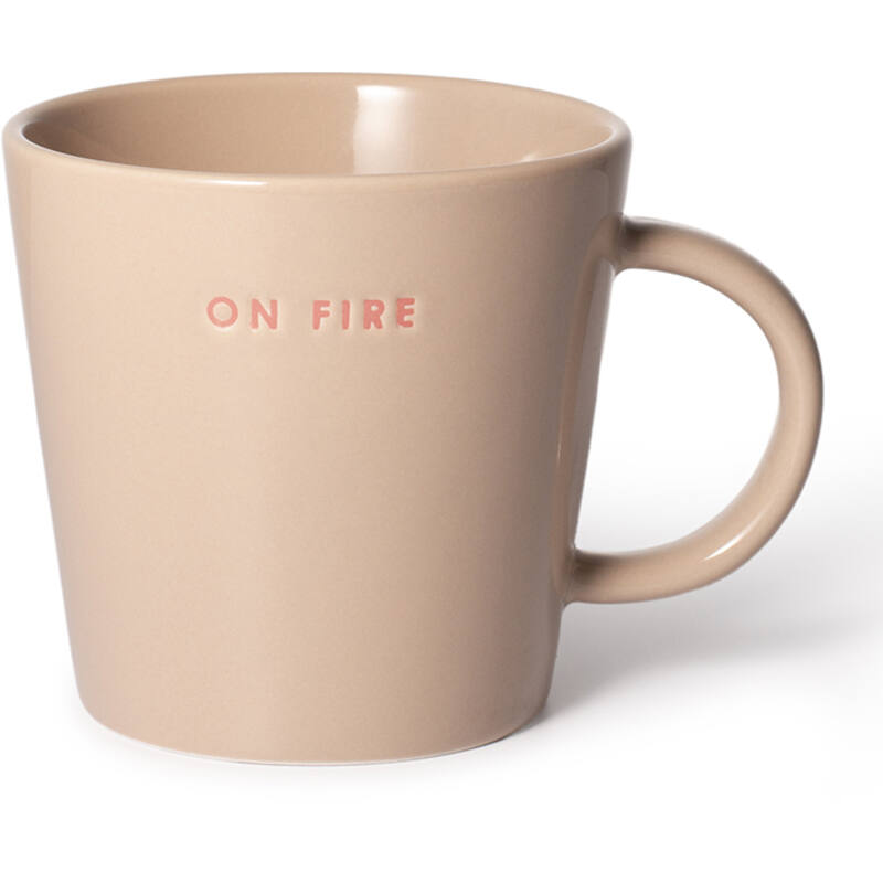 Ceramic tea cup ON FIRE beige 350 ml